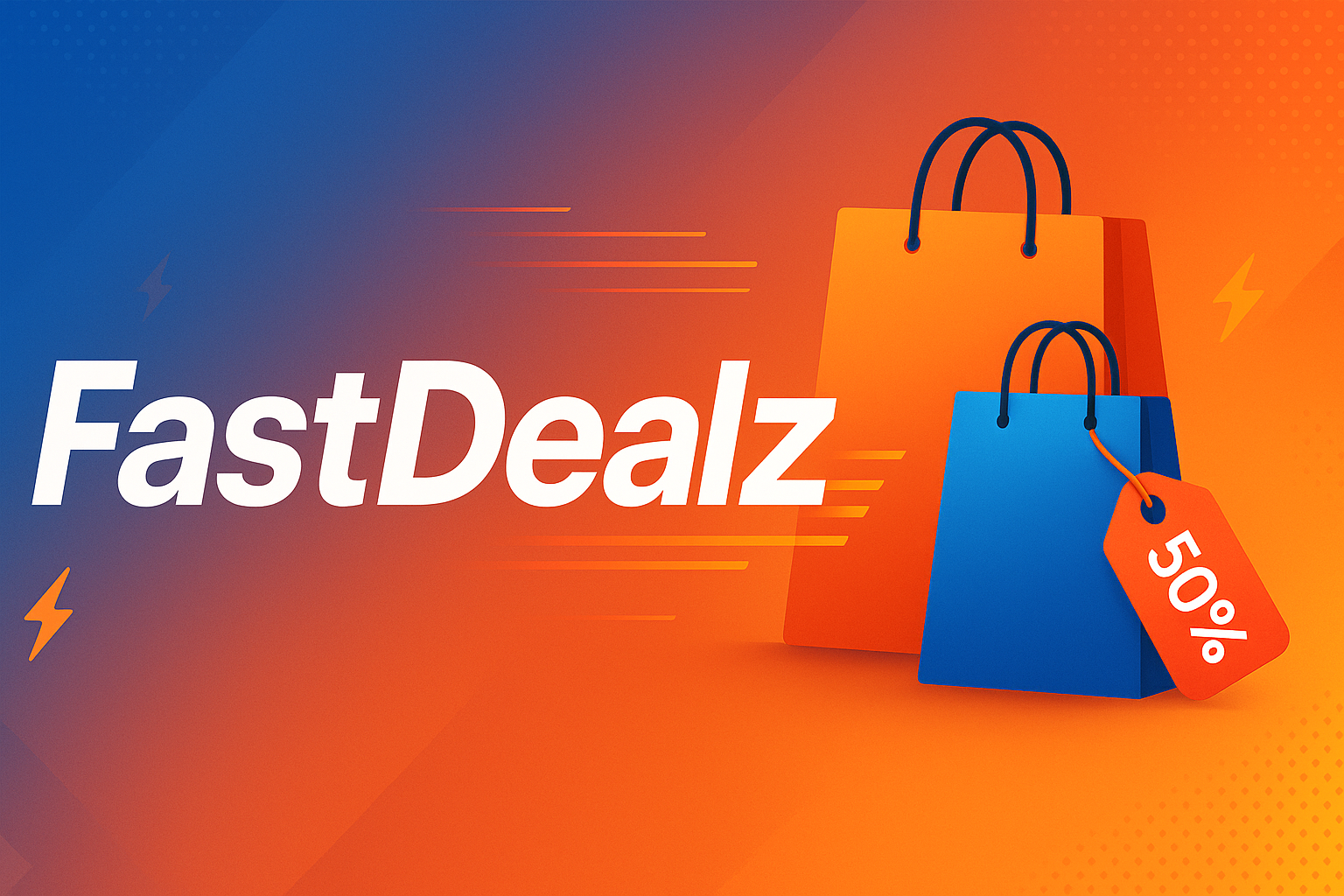 make me an image for a ecommerce store banner mention "FastDealz" as the logo 